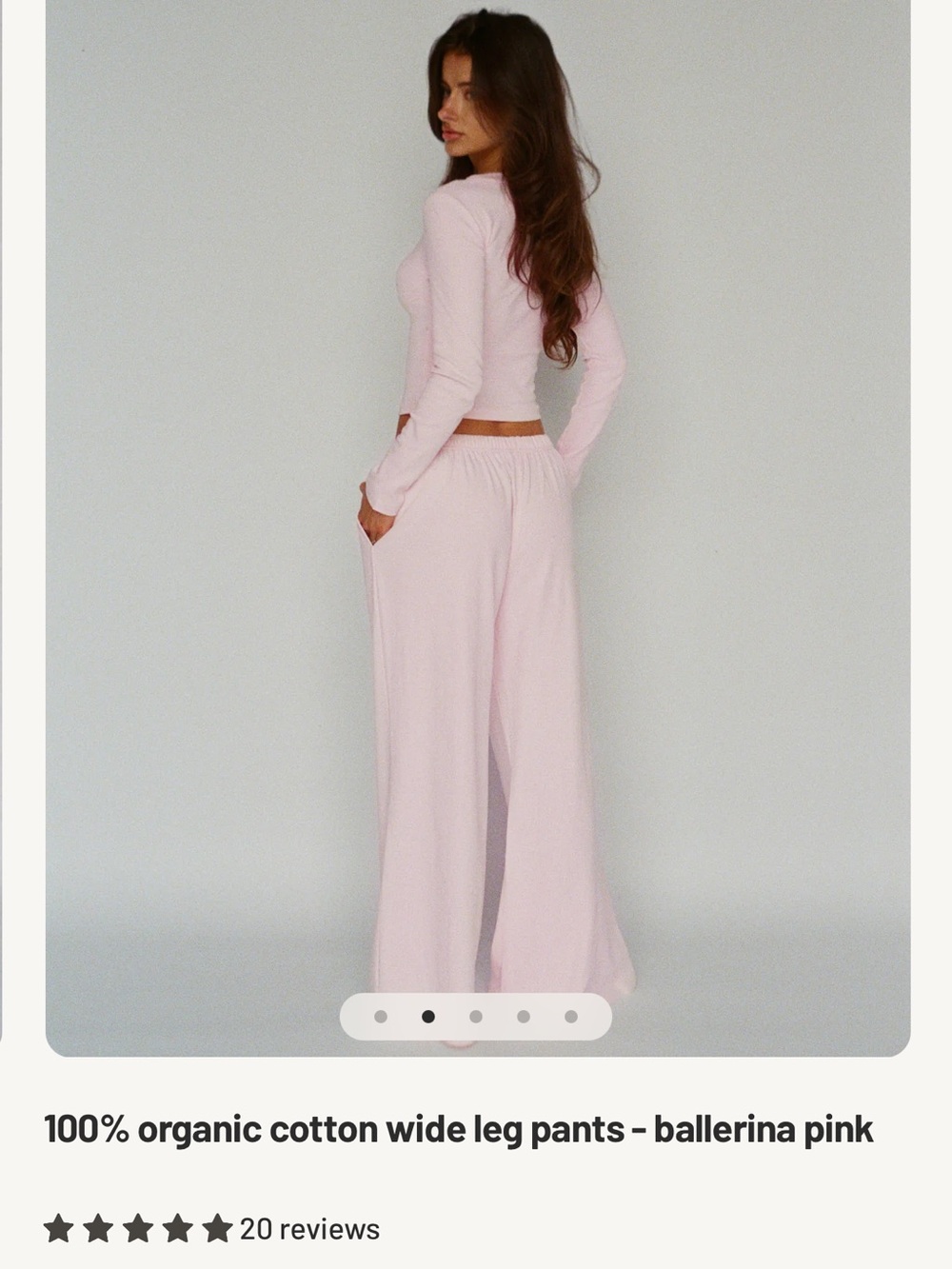 LAYERE 100% Organic Cotton Wide Leg Pajama - Picture 2 of 3